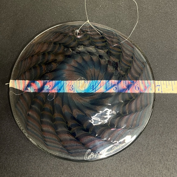 Vintage Y2K art glass suncatcher handmade signed 6.75" - Picture 6 of 7